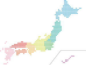 [無料イラスト] ドットの日本地図