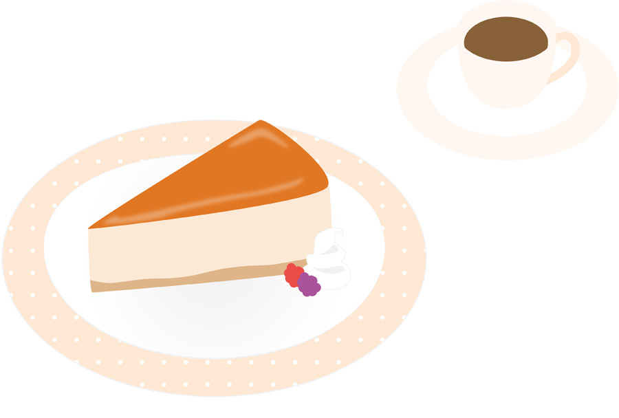 無料イラスト チーズケーキとコーヒー パブリックドメインq 著作権