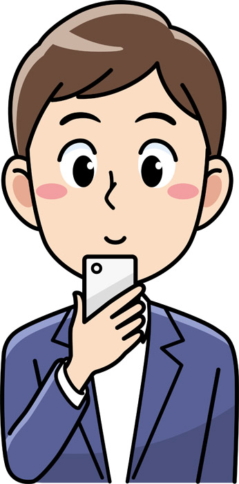 無料イラスト スマホを見ている男性 パブリックドメインq 著作権フリー画像素材集