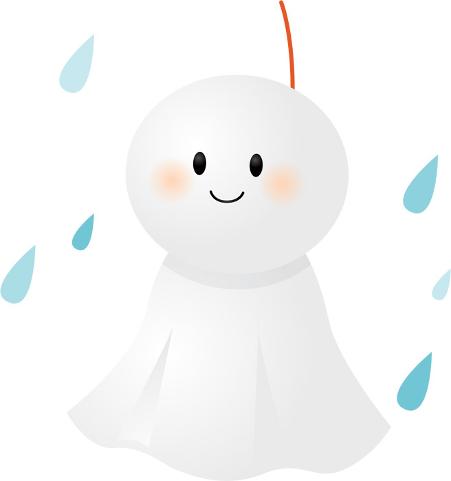 フリーイラスト, ベクター, AI, 人形（ドール）, てるてる坊主, 梅雨, 6月, 雨