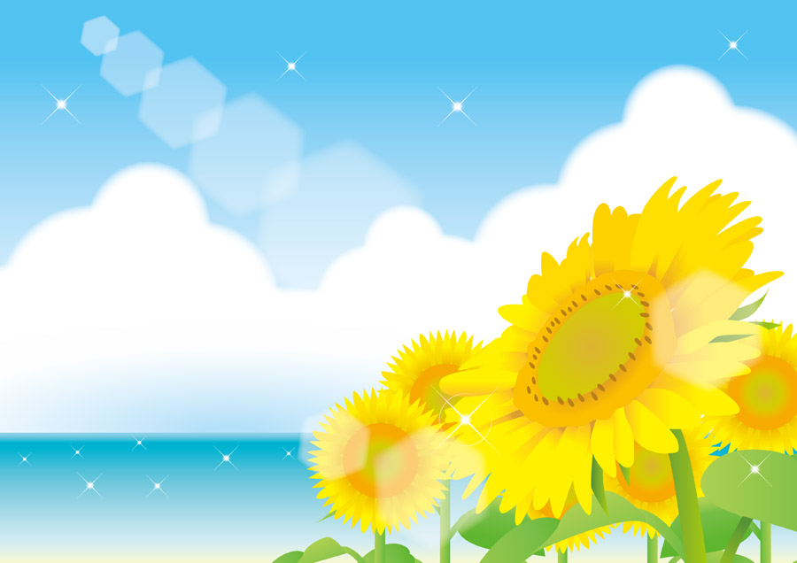 夏 ひまわり イラスト フリー