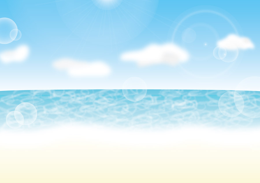 無料イラスト 夏の海と砂浜の風景 パブリックドメインq 著作権