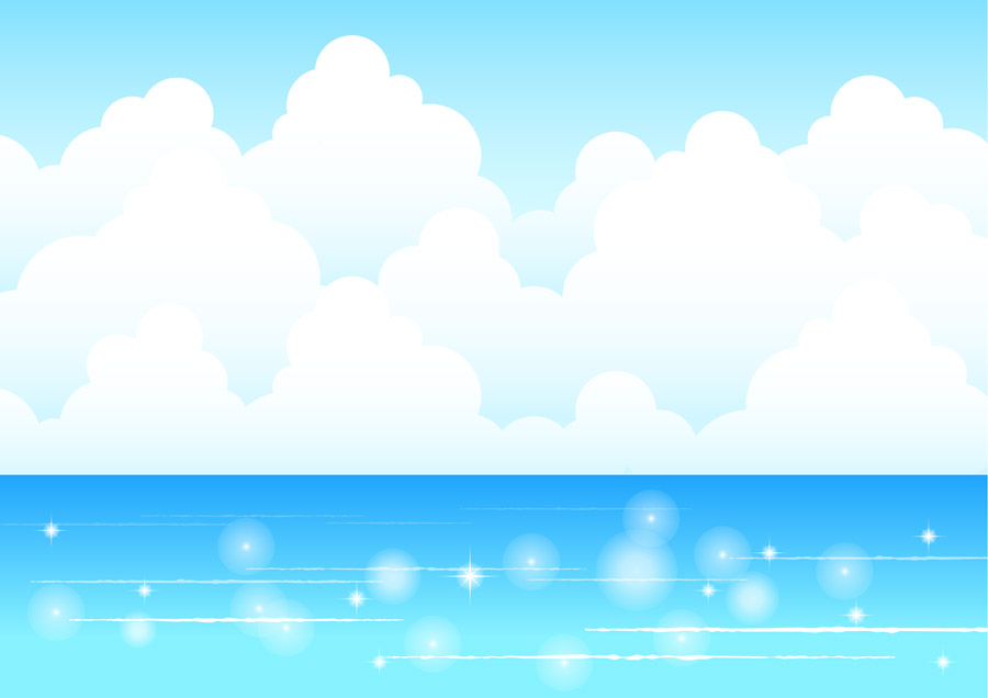 無料イラスト 入道雲と夏の海の風景 パブリックドメインq 著作権フリー画像素材集