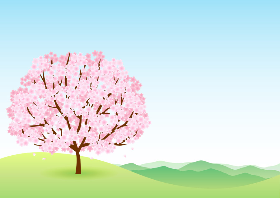 最も選択された 桜 風景 イラスト 家のイラスト