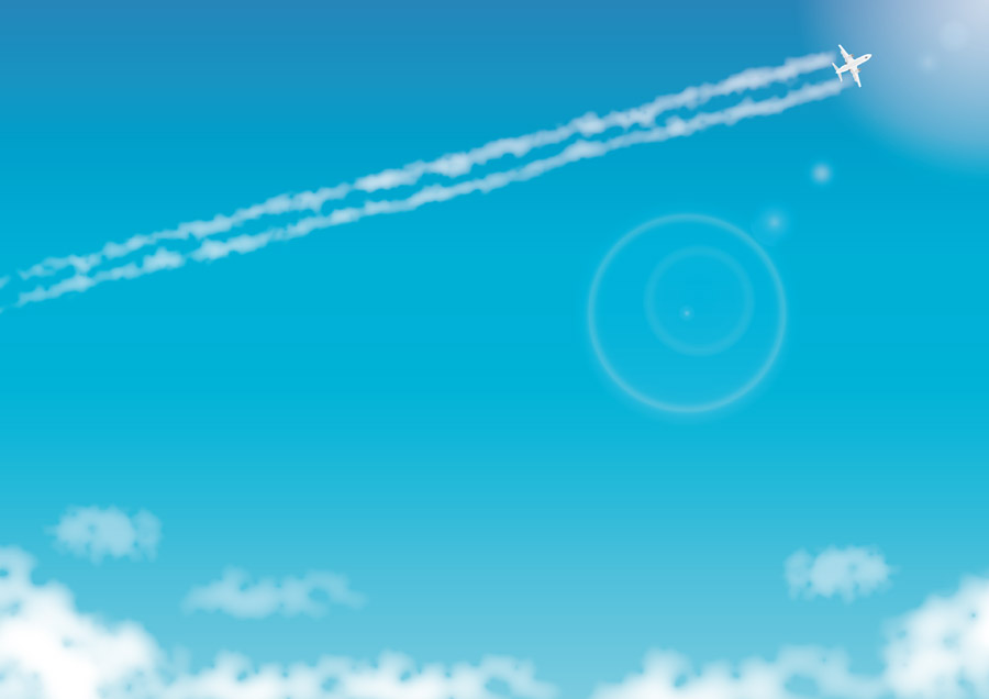 フリーイラスト 飛行機雲と青空 パブリックドメインq 著作権フリー画像素材集