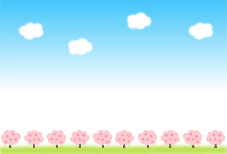 無料イラスト画像 上背景 青空 桜 イラスト