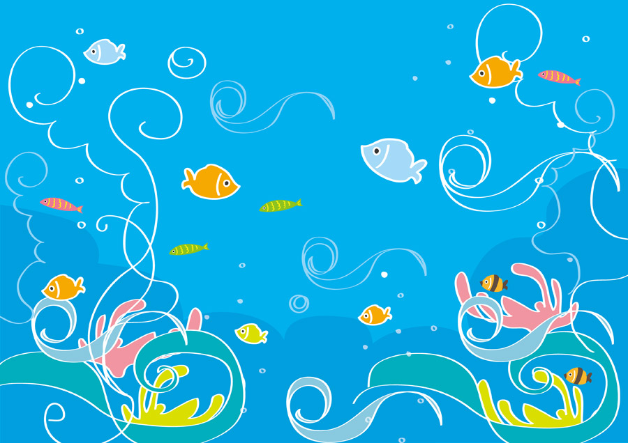 フリーイラスト 海中の魚たち パブリックドメインq 著作権フリー