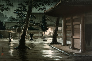 [無料絵画] 土屋光逸 「高輪泉岳寺」 （1933）