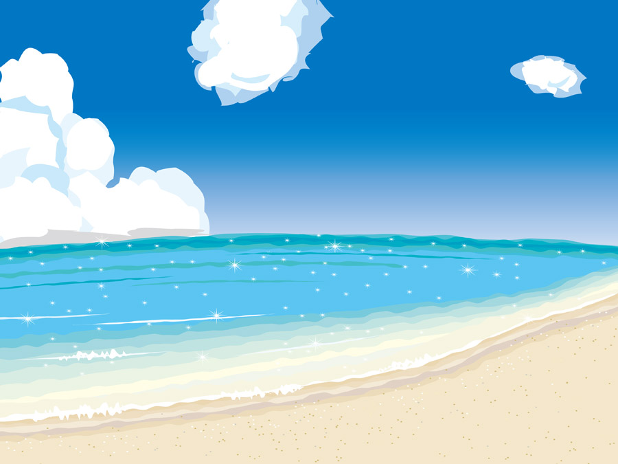 フリーイラスト 夏の砂浜と海の風景 パブリックドメインq 著作権フリー画像素材集