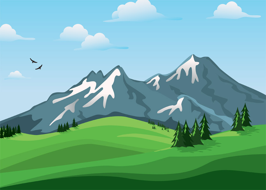 フリーイラスト, CC0 イラスト, ベクター, SVG, 風景（イラスト）, 自然, 山