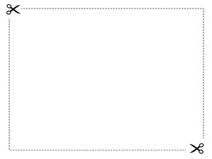 [無料イラスト] ハサミと切り取り線のフレーム