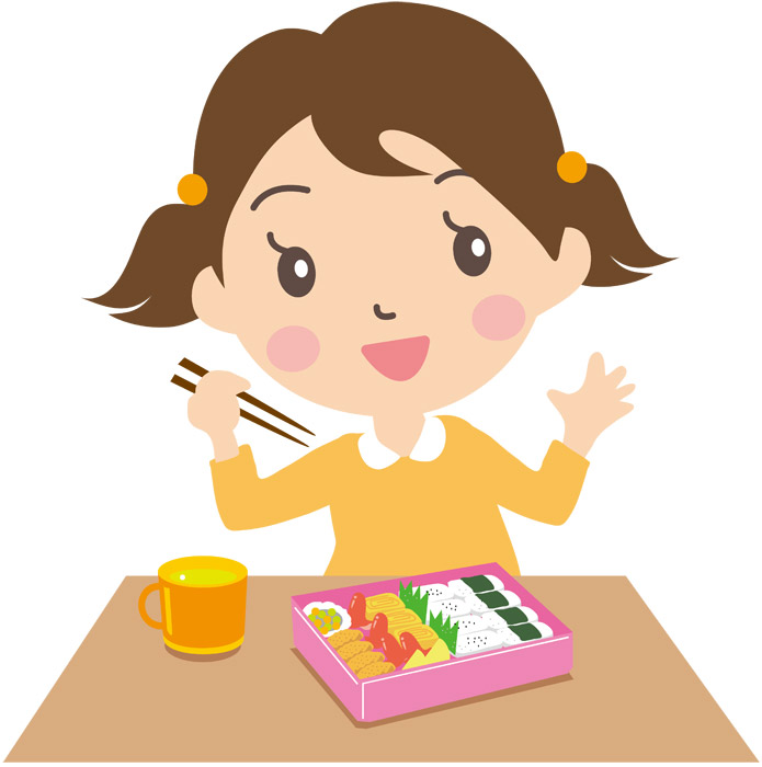 フリーイラスト お弁当を食べる女の子 パブリックドメインq 著作権フリー画像素材集