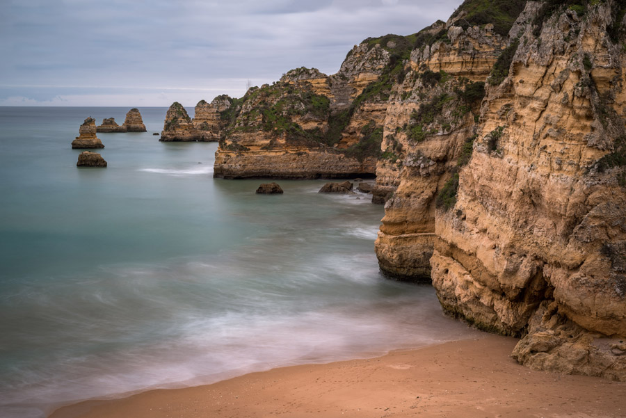 フリー写真, 風景（写真）, 自然, 海岸, 海, 崖, ポルトガル, 砂浜（ビーチ）