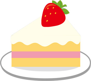 [無料イラスト] いちごがのったショートケーキ