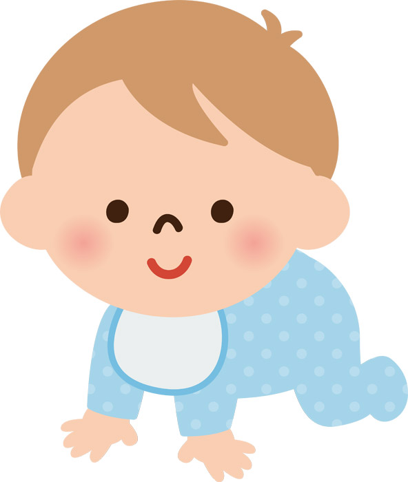 フリーイラスト ハイハイする男の子の赤ちゃん パブリックドメインq