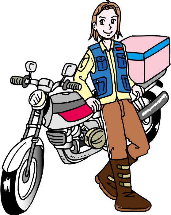 フリーイラスト バイク便 パブリックドメインq 著作権フリー画像素材集