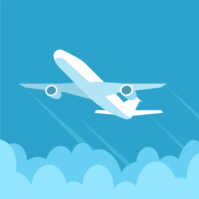 著作権フリーイラスト, ベクター, AI, 乗り物（イラスト）, 航空機, 飛行機, 旅客機, 青空