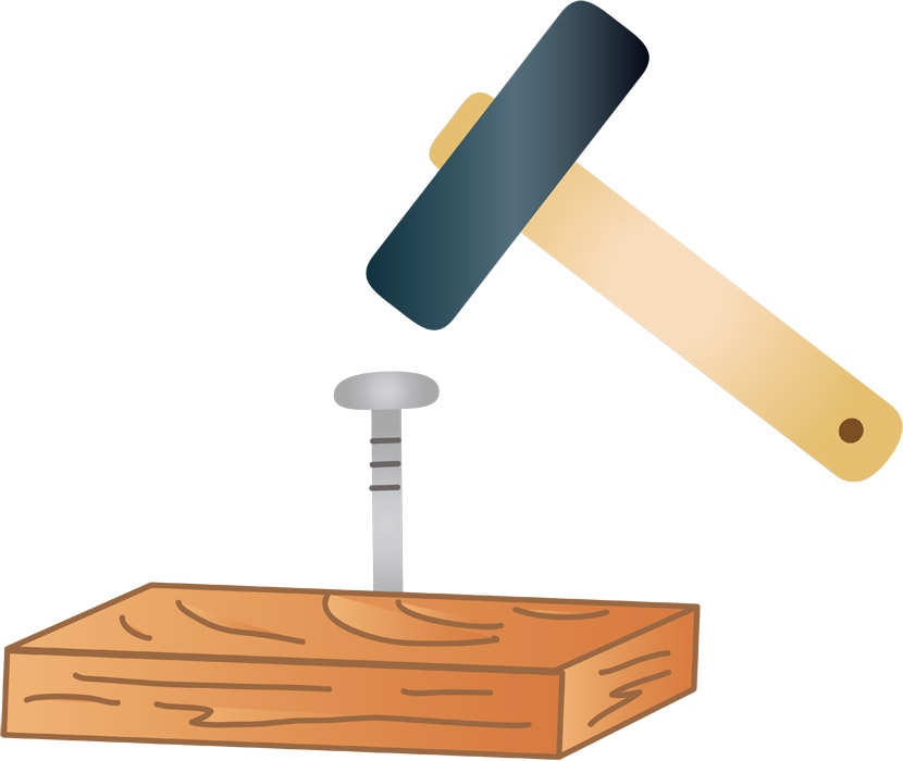 フリーイラスト かなづちと釘と木材 パブリックドメインq 著作権フリー画像素材集