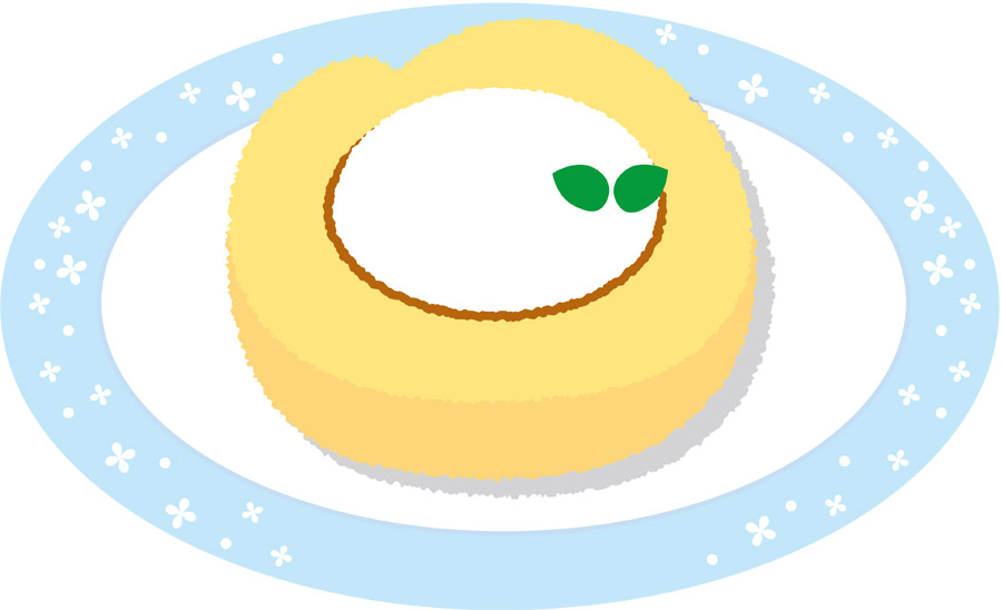 フリーイラスト クリームたっぷりのロールケーキ パブリックドメインq 著作権フリー画像素材集