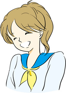 [無料イラスト] 笑っている女子高生