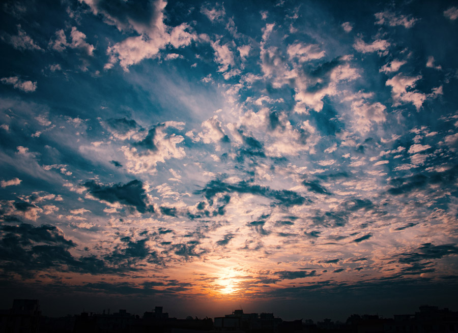 著作権フリー写真, 風景（写真）, 空, 雲, 朝焼け, 朝, 朝日