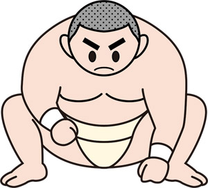 [無料イラスト] 立合い中の相撲の力士