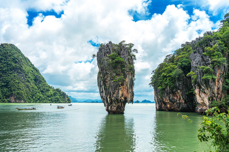 風景（写真）, 海, 島, 崖, パンガー湾, タイ