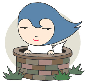 井戸から顔を出す幽霊