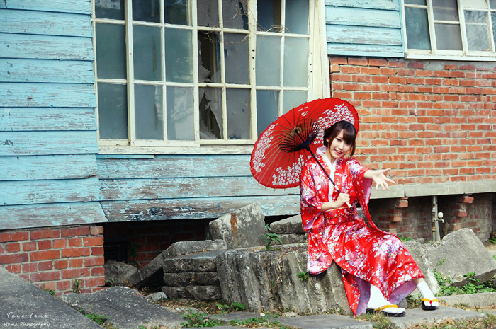 人物（写真）, 女性（写真）, アジア人女性, 若い女性, ポートレイト, 台湾人, 台湾人女性（153）, 和服姿, 和傘