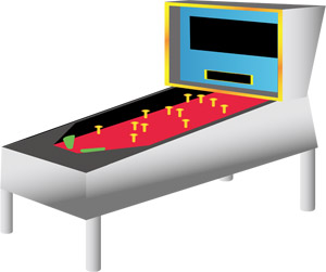 フリーイラスト ピンボールマシン