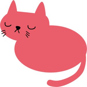 フリーイラスト お尻を向けて眠る猫
