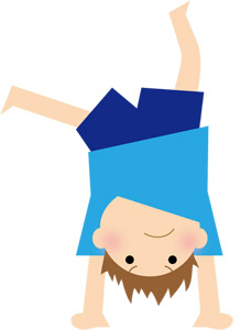 フリーイラスト 逆立ちする男の子