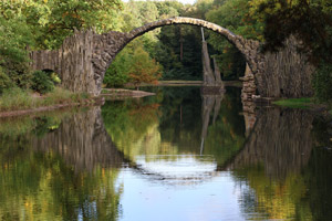 フリー写真 水面に映るラコツ橋