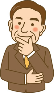 フリーイラスト 考える社長