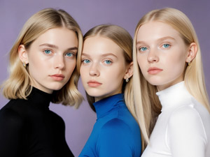 AI画像 ブロンドヘアの3姉妹
