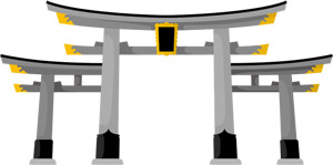 フリーイラスト 三ツ鳥居