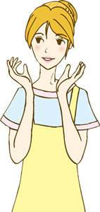 フリーイラスト 解決策を思いついた女性