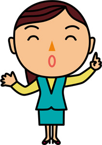 フリーイラスト アドバイスしているOL