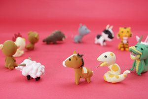 フリー写真 十二支の粘土細工