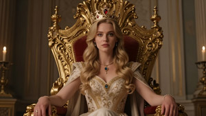 AI画像 玉座に座る女王