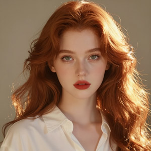 AI画像 白人女性の顔のアップ