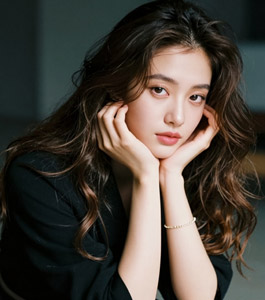 AI画像 頬杖をついたアジア人女性のポートレート