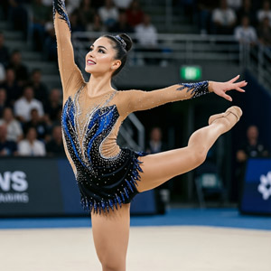 AI画像 演技中の新体操の選手