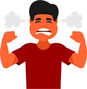 フリーイラスト 怒り心頭の男性