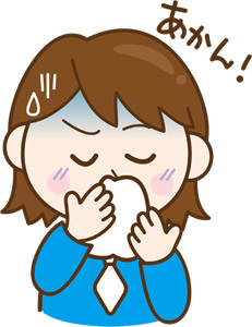 フリーイラスト 吐き気を催す女子学生