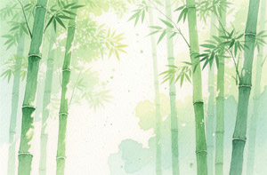 AI画像 水彩画風の竹林