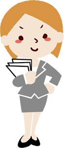 フリーイラスト 書類を持ったスーツ姿のOL