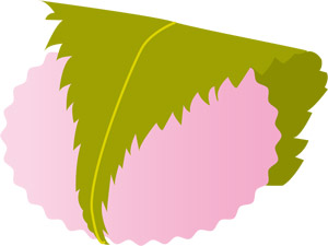 フリーイラスト 1個のさくらもち