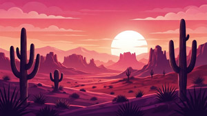 AI画像 荒野の日没