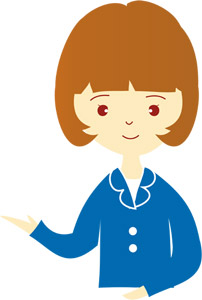 フリーイラスト 案内する女性会社員